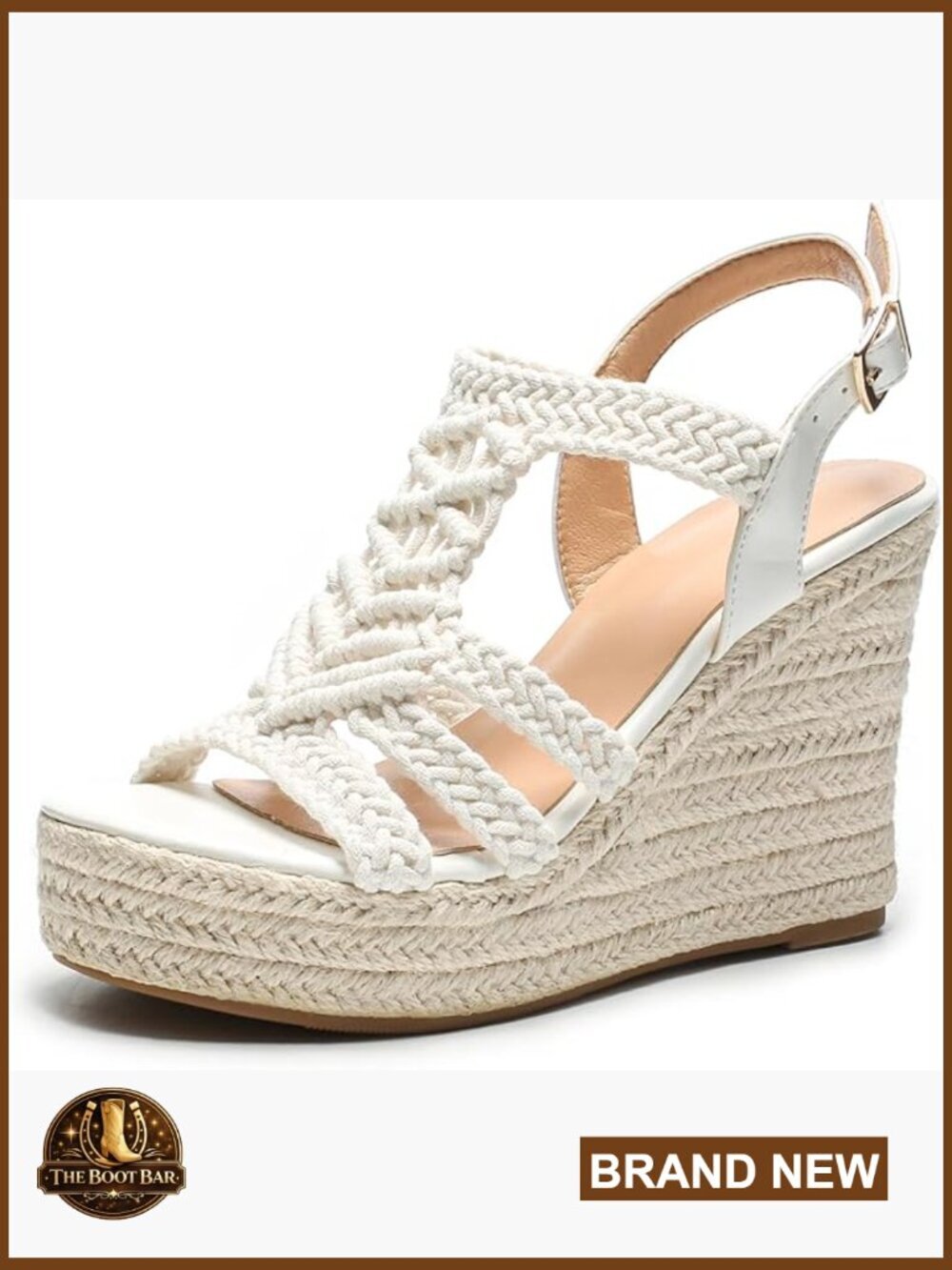 Espadrille Wedge Sandals Platform Slingback Open Toe Braided Wedge Heel Rubber